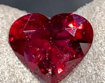 Certified Unheated Heart Cut Natural Ruby Gemstone: 2.80 Carats, Mozambique