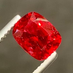 Certified Mahenge Vivid Red Natural Spinel loose Gemstone, Perfect  Cushion Shape Fine Cut Red Spinel For Jewellery making 2.05 carats