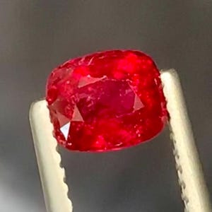 Mahenge vivid Red Spinel loose Gemstone, Perfect Cushion Shape Fine Cut Certified Vivid Red Spinel For Jewellery making 1.26 Carats