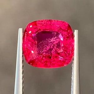 Mahenge Red Natural Spinel loose Gemstone, Perfect Square Cushion Shape Fine Cut Red Spinel For Jewellery making 2.60 carats