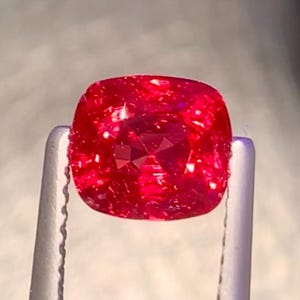 Pinkish Red Natural Spinel loose Gemstone, Perfect Cushion Shape Fine Cut Pinkish Red Burma Spinel For Jewellery making 1.60 Carats