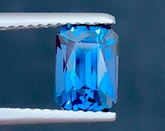 Certified Cobalt Blue Natural Spinel loose Gemstone, Perfect Radiant Fine Cut For Jewellery making 2.20