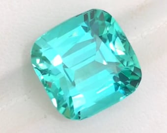 Piedra preciosa natural de turmalina de color laguna hermosa a la venta, turmalina de laguna de corte fino en forma de cojín para joyería. 17 quilates
