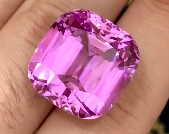 Natural Kunzite Hot Pink Colour Loose Gemstone,Cushion Cut Shape Kunzite , Fine Cut Kunzite  For Jewelry, Kunzite Cushion Ring 73 Carats