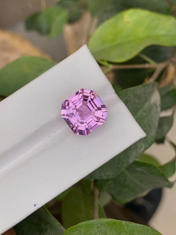 Natural Pink Kunzite Gemstone: 12.50 Carat Asscher Cut, October Birthstone