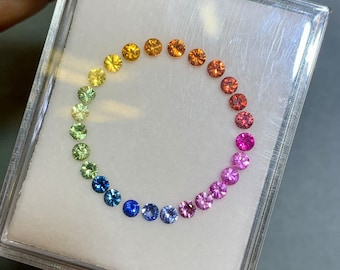 Rainbow Sapphire Bracelet: 3.3 mm Round Multicolour Gemstones (4.35 Carats)
