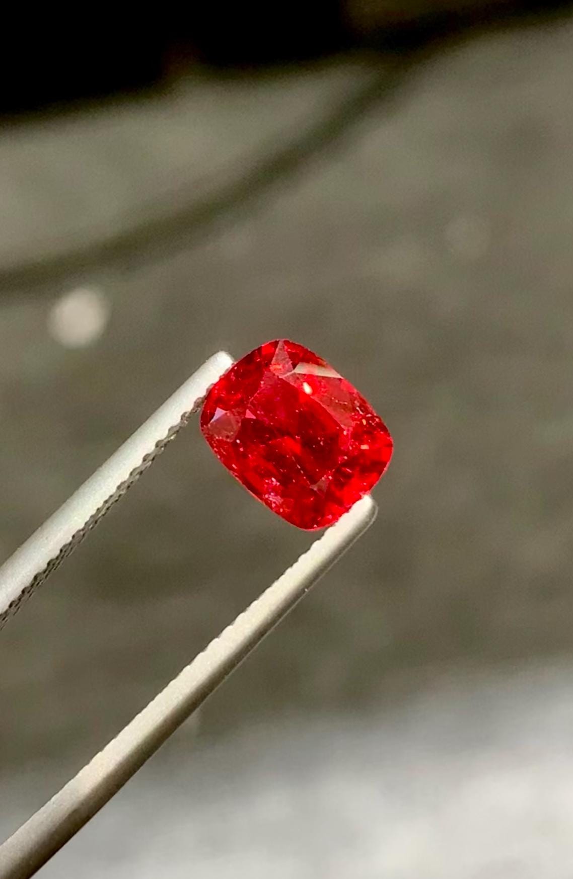 Mahenge Red Spinel Gemstone 2.05 Carat: Cushion Cut, Fine Jewelry