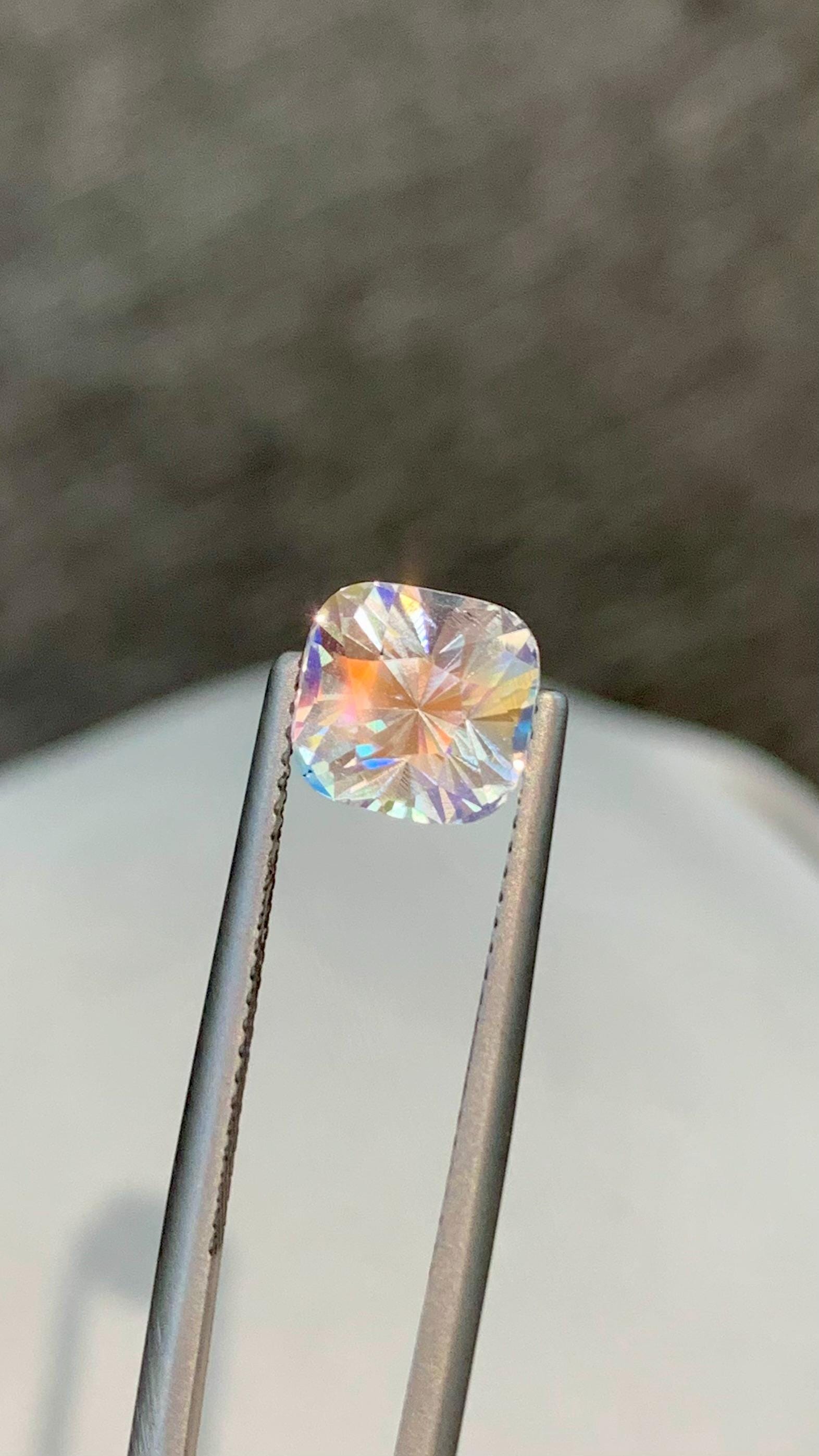 Rainbow Moonstone Gemstone: 2.55 Carat Square Cushion Cut - Etsy, image size:1572x2794