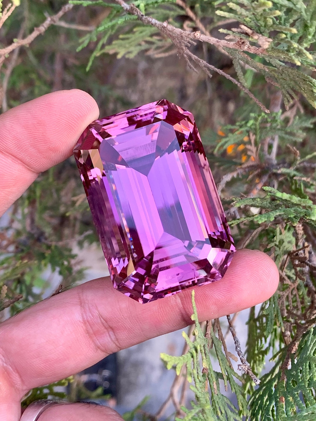 Natural Kunzite Loose Gemstone , Emerald Shape Kunzite ,big Size