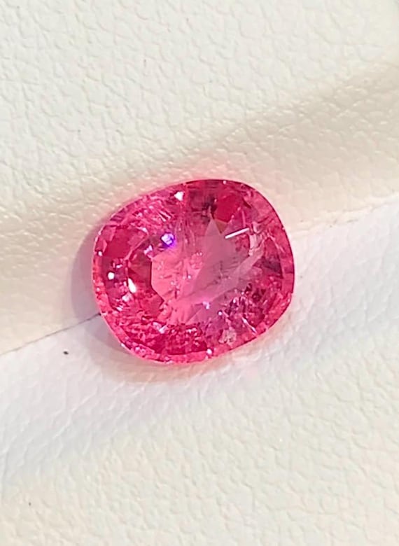 Certified Neon Pink Mahenge Spinel Gemstone: 2.09 CT Cushion Cut