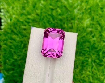 天然ピンククンツァイト宝石：エメラルドカット、32カラット - Etsy 日本