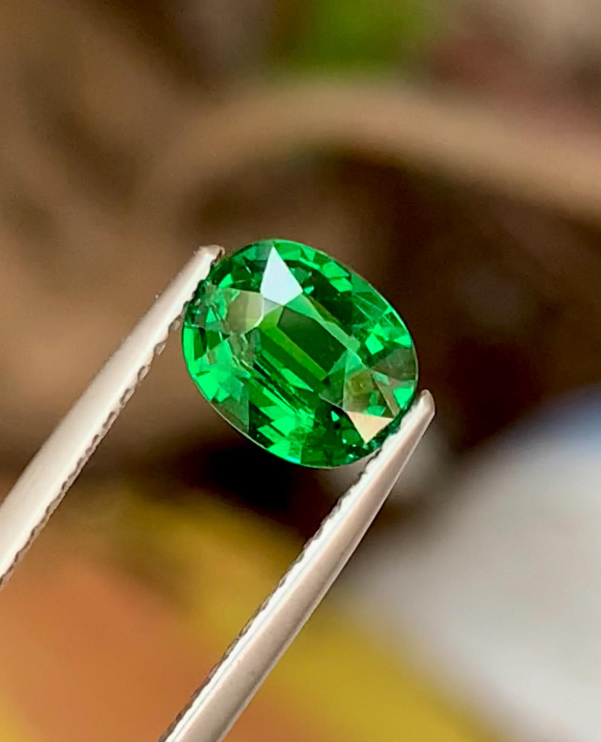120.59 Ct Natural Tsavorite Green Garnet – Oval Cut, AAA Loose Gemstone, Brazil Origin, GIE Certified
