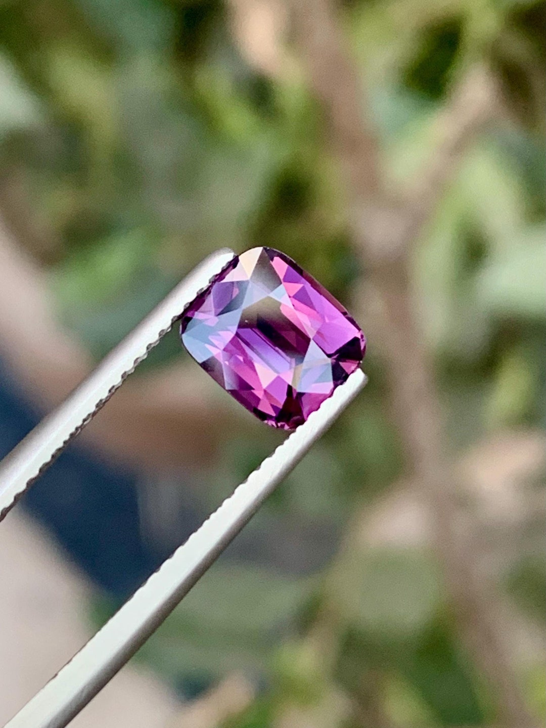 Vivid Purple Spinel Gemstone: 2.05 Carat Cushion Cut, Unheated - Etsy