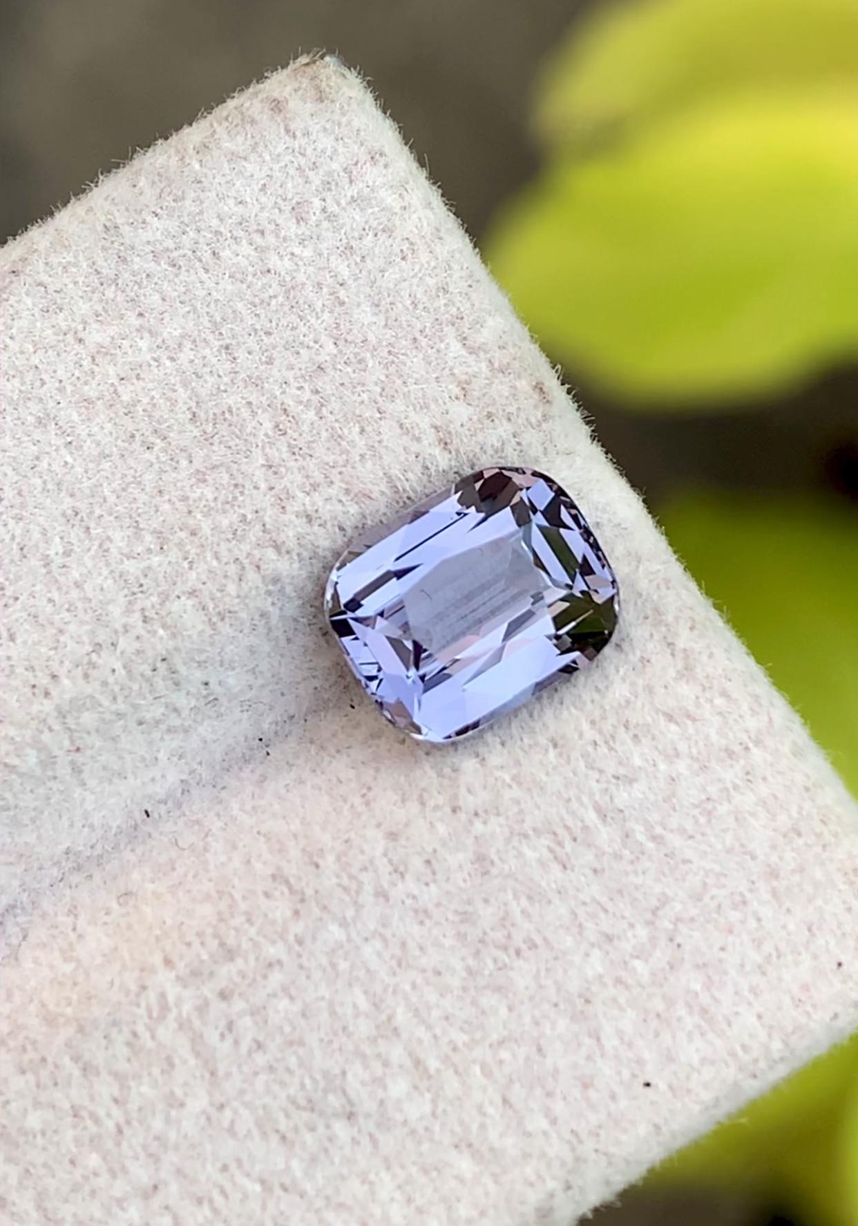 Metallic Gray Spinel Gemstone: 2.10 Carat Cushion Cut, image size:1242x1773