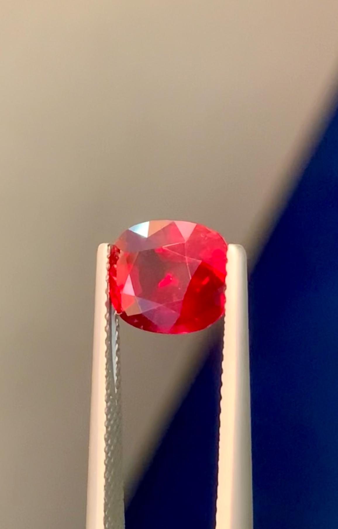 GRS Certified 3.06 Carat Unheated Mozambique Ruby: Vivid Red