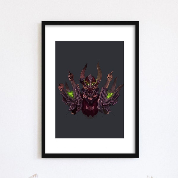 Warcraft Undead  Warlock | Print A3 | Wall Art | World of Warcaft | WoW | Game Art | Art Print | Gift idea