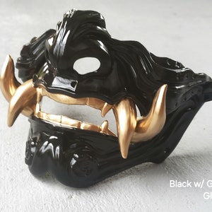 Quad Fang Oni Mask - 3d printed resin - decorative or wearable