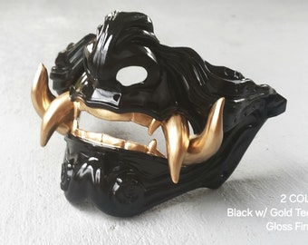 Quad Fang Oni Mask - 3D-geprinte hars - decoratief of draagbaar