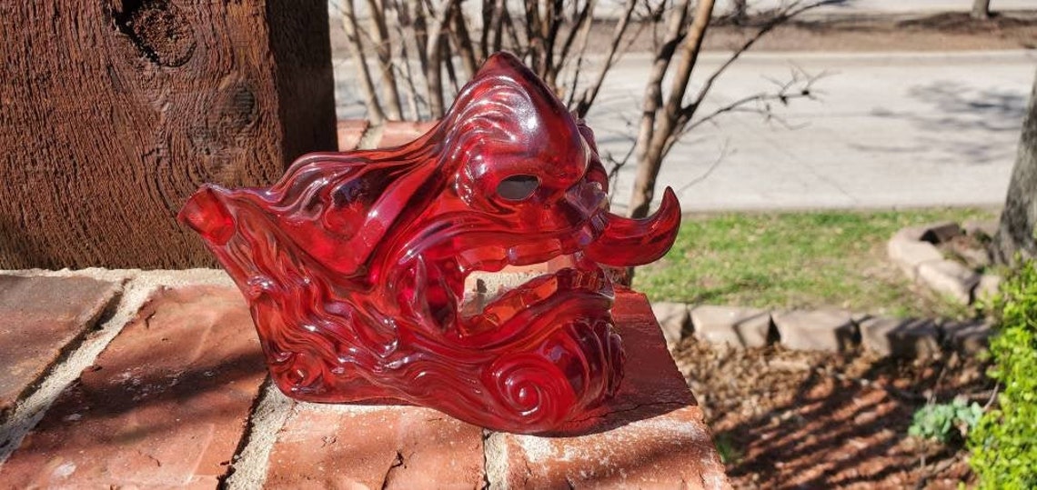 Decorative or Wearable Oni Mask 3d Printed Resin Etsy