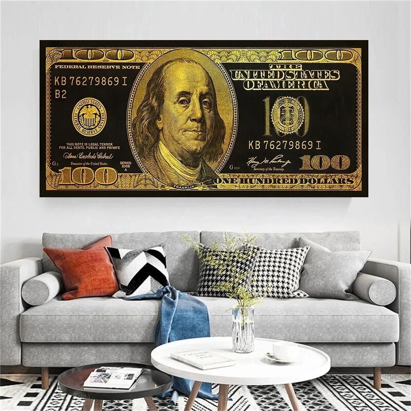 Abstract USA Dollars Money Canvas Painting Etsy