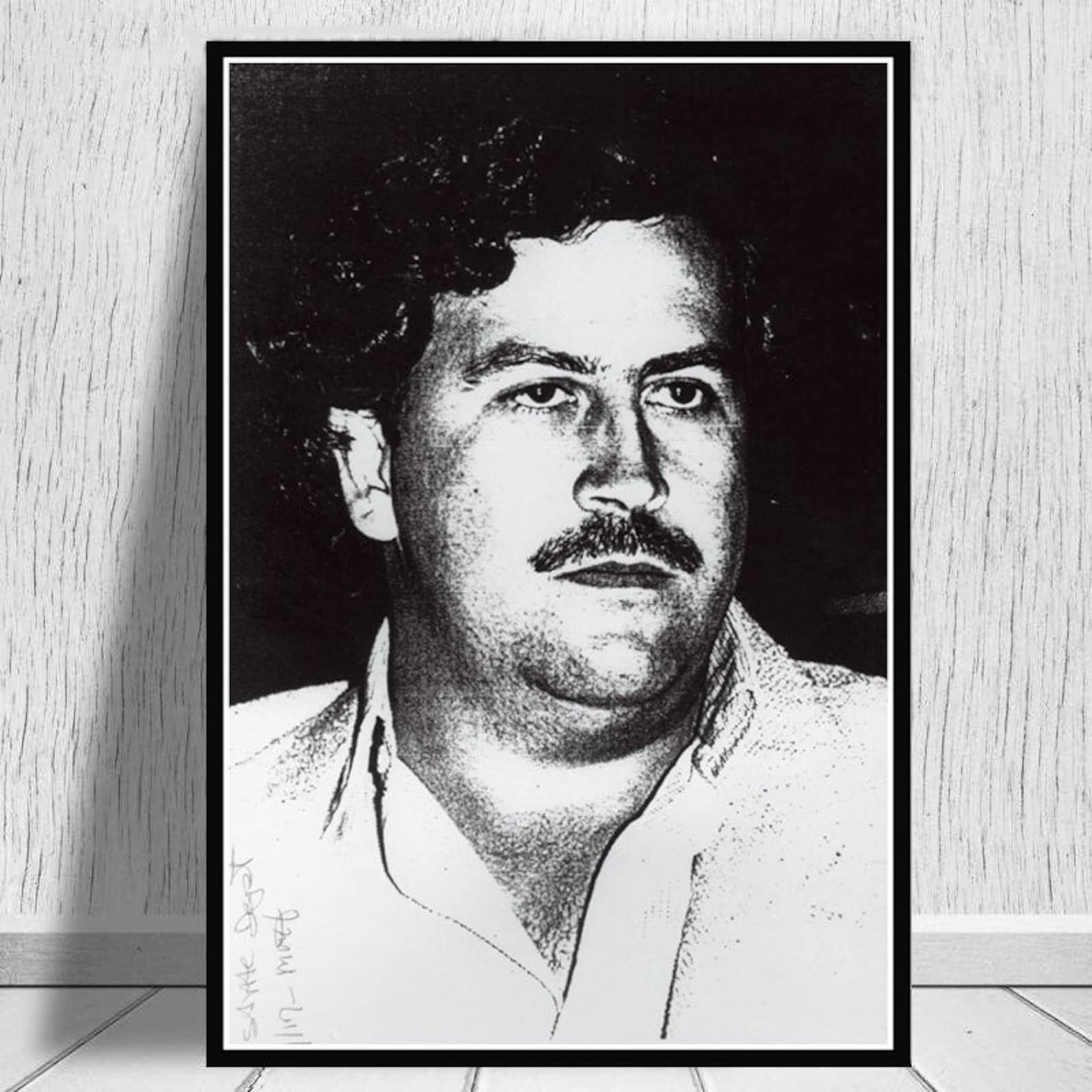 Pablo Escobar Poster Wall Art Home Decor Hand Made Canvas Etsy