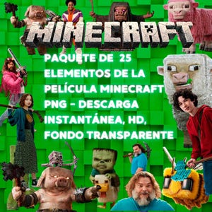 Minecraft 映画キャラクターパック PNG - 即時ダウンロード、高品質、透明背景、ステッカーデザイン用