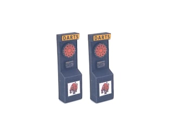 2pk Arcade style Dartboard Kit HO Scale 1/87