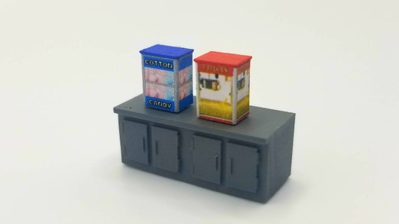 2pk Popcorn Machine / Cotton Candy Dispenser Kit HO Scale 1/87