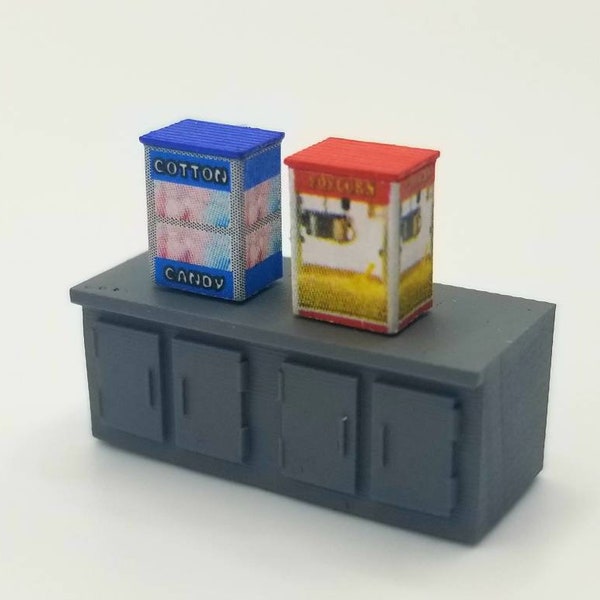 2pk Popcorn Machine / Cotton Candy Dispenser Kit HO Scale 1/87