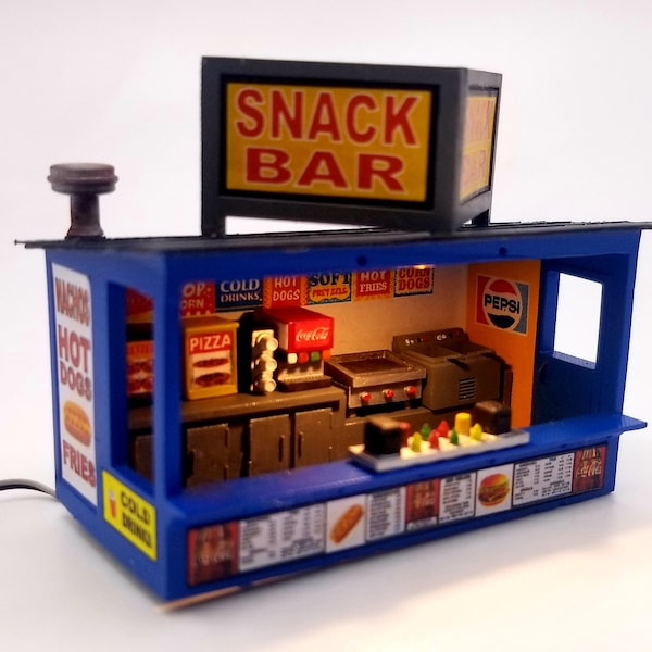 Snack Bar Structure with Interior Details Kit HO Scale 1/87