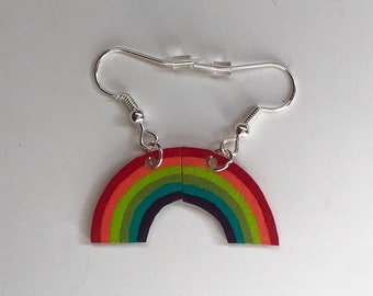 Half rainbow drop earrings