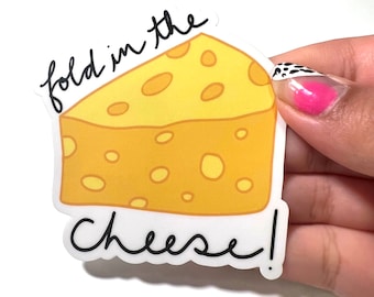 Schitt's Creek Inspired Sticker, Schitt's Creek Gift, Waterproof Decal Laptop Sticker, Fold in the Cheese, David & Moira