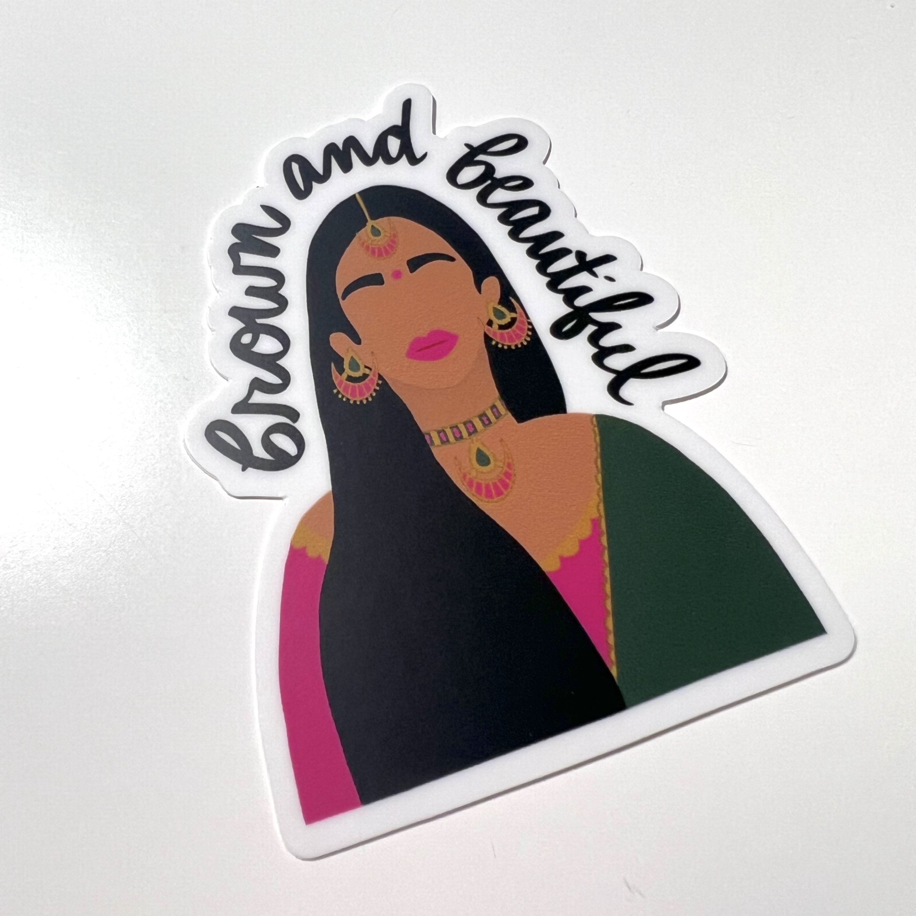 Brown and Beautiful Sticker Desi Gift Waterproof Decal Etsy