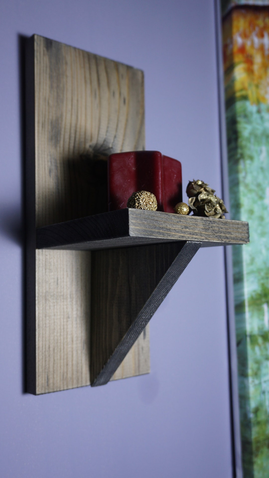 Shelves Shelf Candle Holder Rack Candle Wall Sconce Oiled Etsy