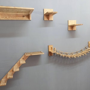 Cat Furniture, Cat Bridge, Wood Cat Bed, Pet Furniture,Wooden Cat Stairs.