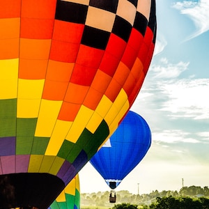 Colorful Hot Air Balloons Photography Print | Flying in a Group | Abstract Art | Sport Photography | Hot Air Balloon Race