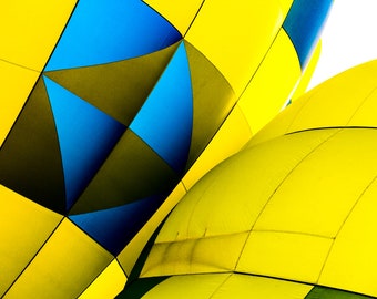 Abstract Art Photo Print of Yellow Hot Air Balloons Colorful Photography Print | Abstract Art | Sport Photography