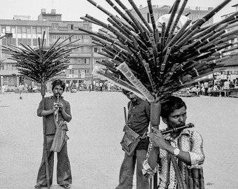 Flute Sellers Katmandu, Nepal Black and White Photo Print | Travel Photography | Travel Wall Print | Vintage Photo | Nepal Art