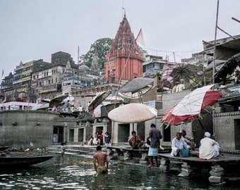 Varanasi | Benares India on the Ganges River Photography Print | Bathing in the Holy River