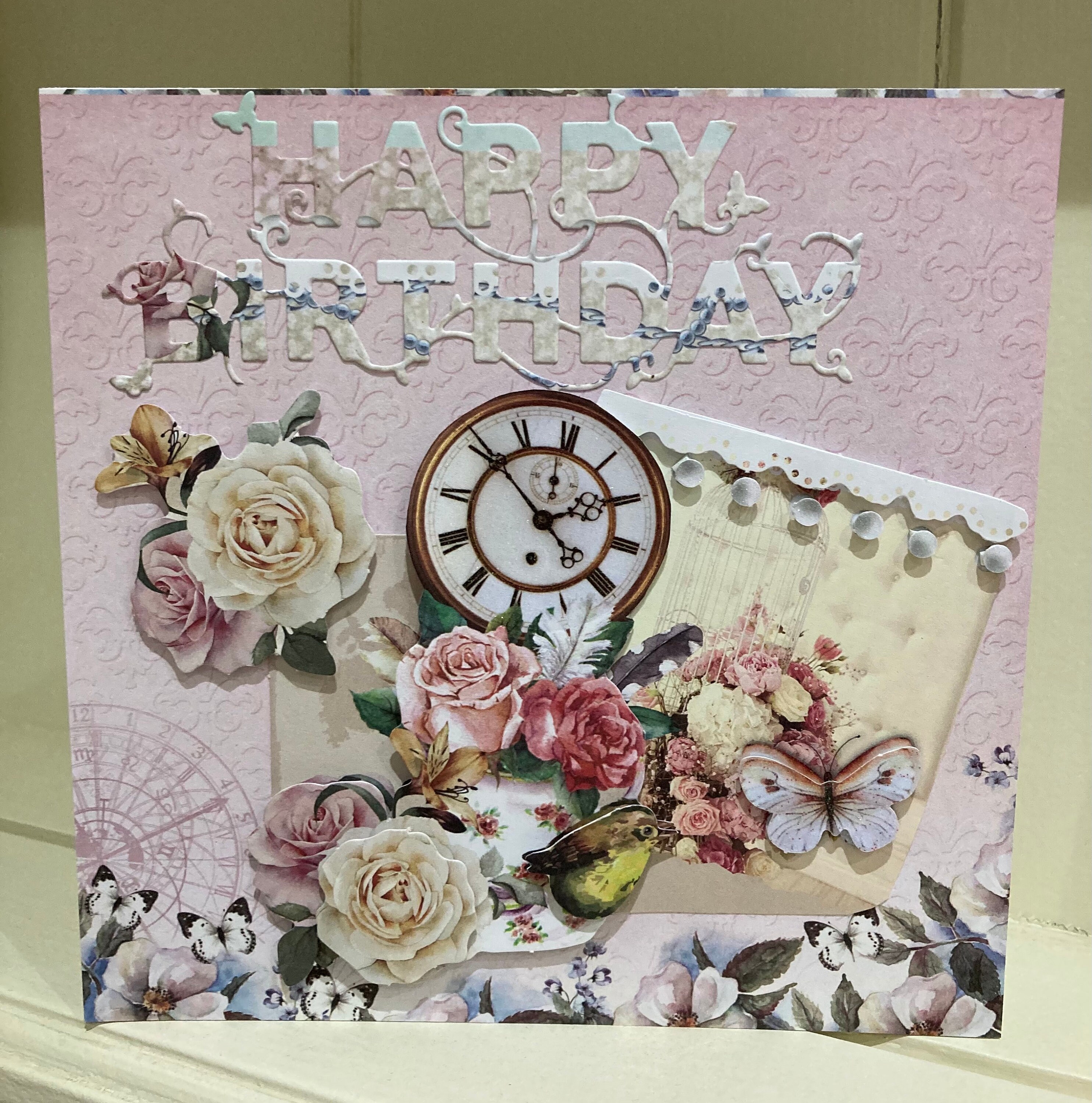 Hand made decoupage card blank inside Etsy