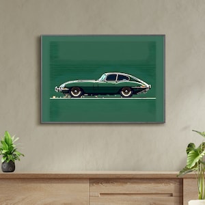 Jaguar E-Type - Pixel Art Print - Wall Art - Poster