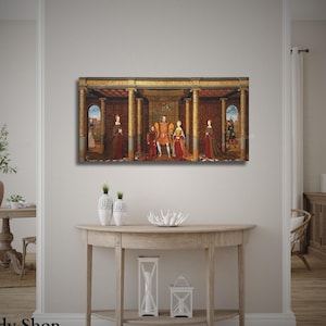 The Family of Henry VIII Canvas Print Wall Art The Tudors King Henry Jane Seymour Queen Elizabeth Anne Boleyn Wall Art Decor History Gifts