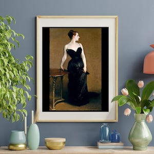 Portrait de Madame X affiche impression par John Singer Sargent Portrait féminin Art mural numérique Téléchargement instantané Décoration d&#39;intérieur salon 8 x 10 24 x 36