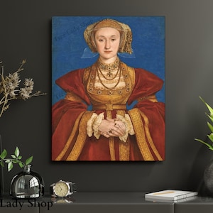 Anne of Cleves Portrait Art Canvas Print Wall Art Henry VIII Wife Historical Wall Art Home Decor The Tudors Royal Home Art Tree Lady Shop