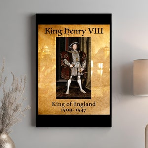 King Henry VIII Art Print Set Digital Download Art on a Budget Printable Posters Wall Art Home Decor The Tudors Anne Boleyn The Six England