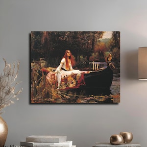The Lady of Shalott Canvas Print John William Waterhouse Painting Gallery Wall Art Home Decor New Home Gift Entryway Wall Art Office Decor