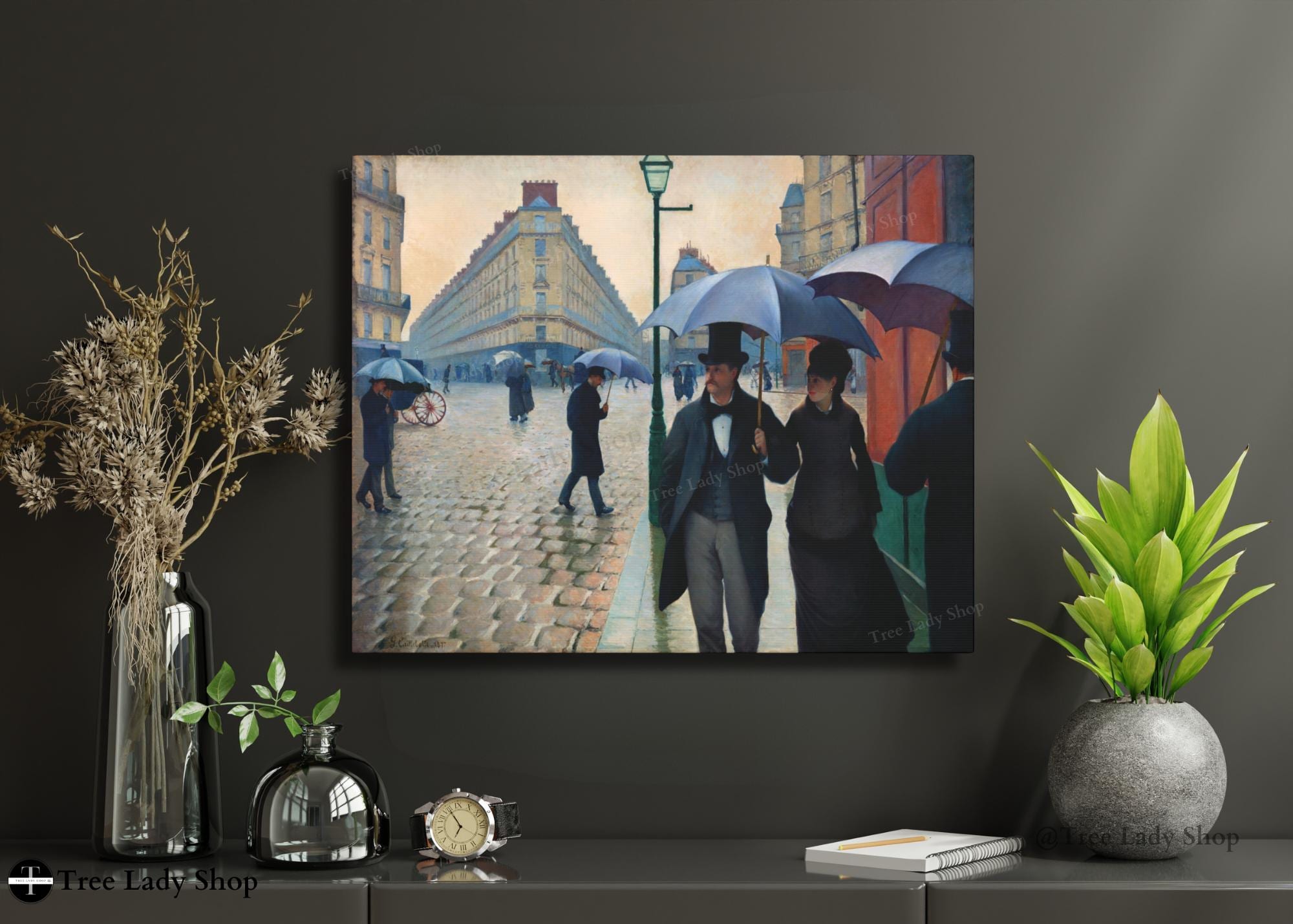 Paris Street Rainy Day by Gustave Caillebotte Canvas Print Wall Art for Home Decor New Home Gift Idea Holiday Gift Fine Art Entryway Decor
