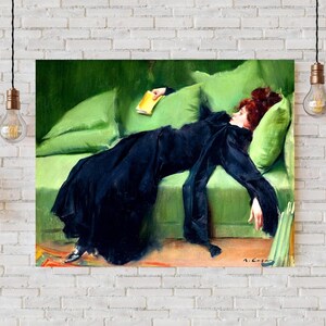 Decadent Young Woman After the Dance Art Print Set Digital Download Wall Art Print Home Decor Office Inspo Ramon Casas Entryway Living Room
