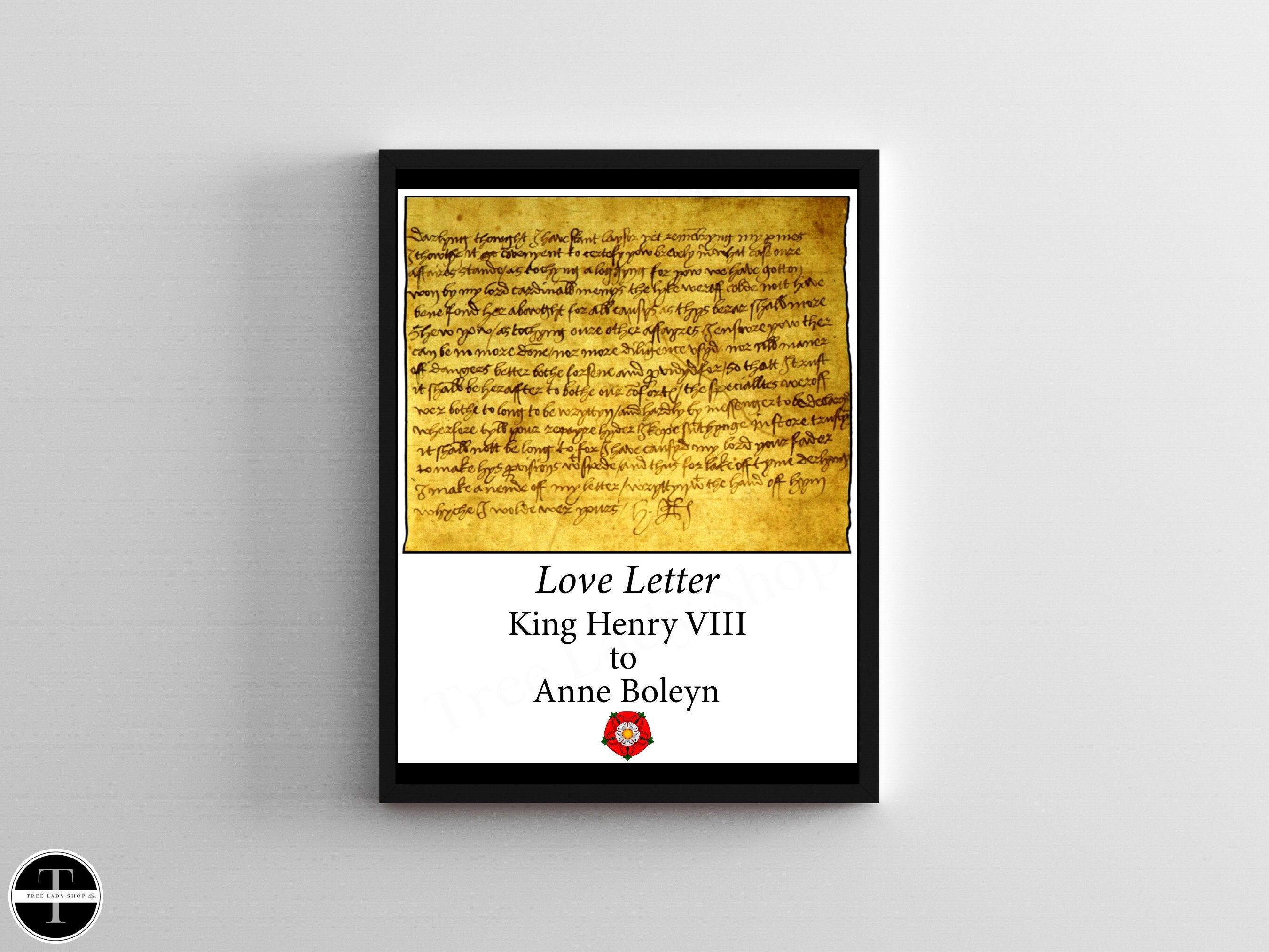King Henry VIII Love Letter to Anne Boleyn Poster Print Set Digital Download Home Decor Living