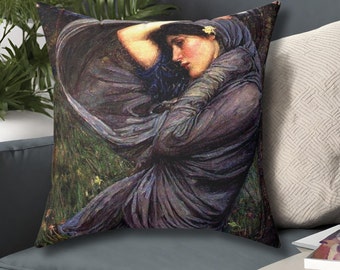 Boreas de John William Waterhouse Funda de almohada y almohada incluida Almohada de tiro Tamaño pequeño o grande Almohada de piso Entrada Decoración del hogar Inspo